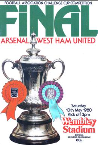 ArchiveWembley's tweet photo. 10th May 1980 #OTD #onthisday @wembleystadium Second Division West Ham United #whufc beat Arsenal 1-0 in the FA Cup Final with a 13th minute Trevor Brooking header the difference between the two teams.  The late Willie Young brings down 17 year old Paul Allen when clean through https://t.co/JQTmSaILHC