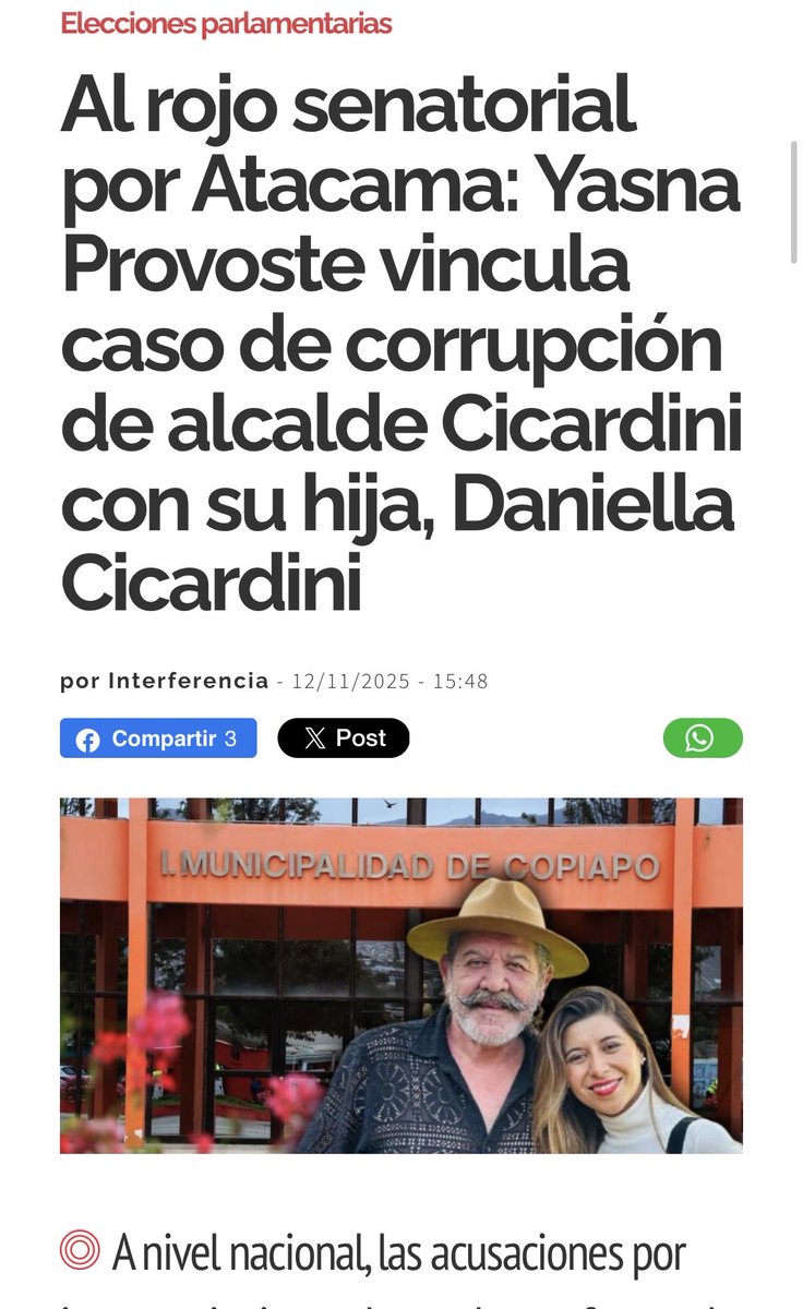 <a href="/Dip_JaimeAraya/">Jaime Araya Diputado</a> <a href="/VolviAlaRuta7/">Marcel</a> <a href="/Dani_Cicardini/">Daniella Cicardini</a> Prfffff mansa wea que te apoye la hija de un IMPUTADO por corrupción y a la que una de tu mismo sector indicó como involucrada  en los casos de corrupción. Sabemos que sus intenciones no son el Bienestar fe las personas .. solo quieren perjudicar  al gno. 
Actual. MAFIOSO