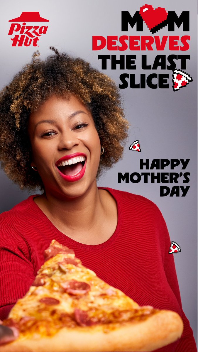PIZZAHUTSA's tweet photo. Mama? Ma? Mom? Mommy? Either way, she deserves the last slice ♥️🫶🏽🍕 Happy #MothersDay2026, Mzansi! https://t.co/ZK5RcQNcoJ