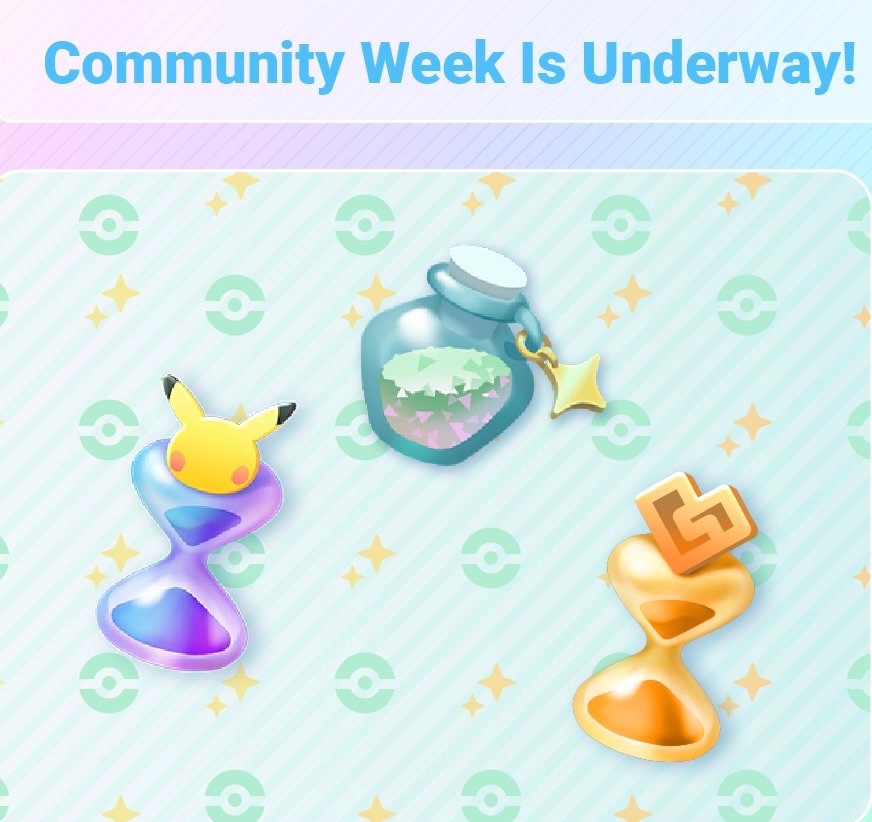 MetaPocketTCG's tweet photo. 📋 Community Week missions:

➡️ Set wishlisted cards on your profile
➡️ Traes 1, 2 times
➡️ Share cards 1, 3, 5, 7 times
➡️ Send 5 thanks
➡️ Log in Day 1, 2 and 3

12 simple missions total. Found in Missions → Community Week tab.

#PokemonTCGPocket #CommunityWeek https://t.co/iFcdpggKic