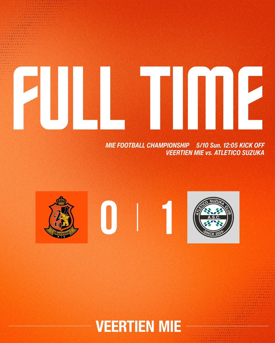 Veertien_TSC's tweet photo. ⚽𝙁𝙐𝙇𝙇 𝙏𝙄𝙈𝙀

第31回三重県サッカー選手権大会 決勝
V三重 0-1 鈴鹿

── NEXT MATCH（AWAY）
#2026JFLCUP 第7節
5/16(土)13:00K.O.
vs. #ヴェルスパ大分
@ クラサA

#ヴィアティン三重 https://t.co/9igZpTzcBe