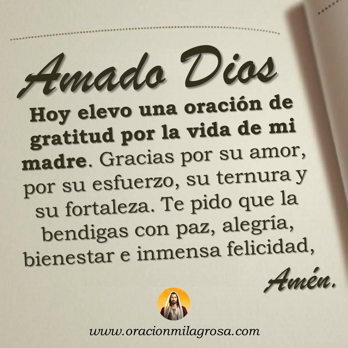 oracion_milagro's tweet photo. ORACIÓN DE BENDICIÓN POR LA VIDA DE MI MADRE: Haz esta oración para pedirle a DIOS por la vida de tu amada madre y pídele al Señor que la bendiga, la proteja y le conceda una vida llena de salud, felicidad, bienestar y abundancia.

Haz esta oración en: https://t.co/3ghcIg4Kf8 ✨
