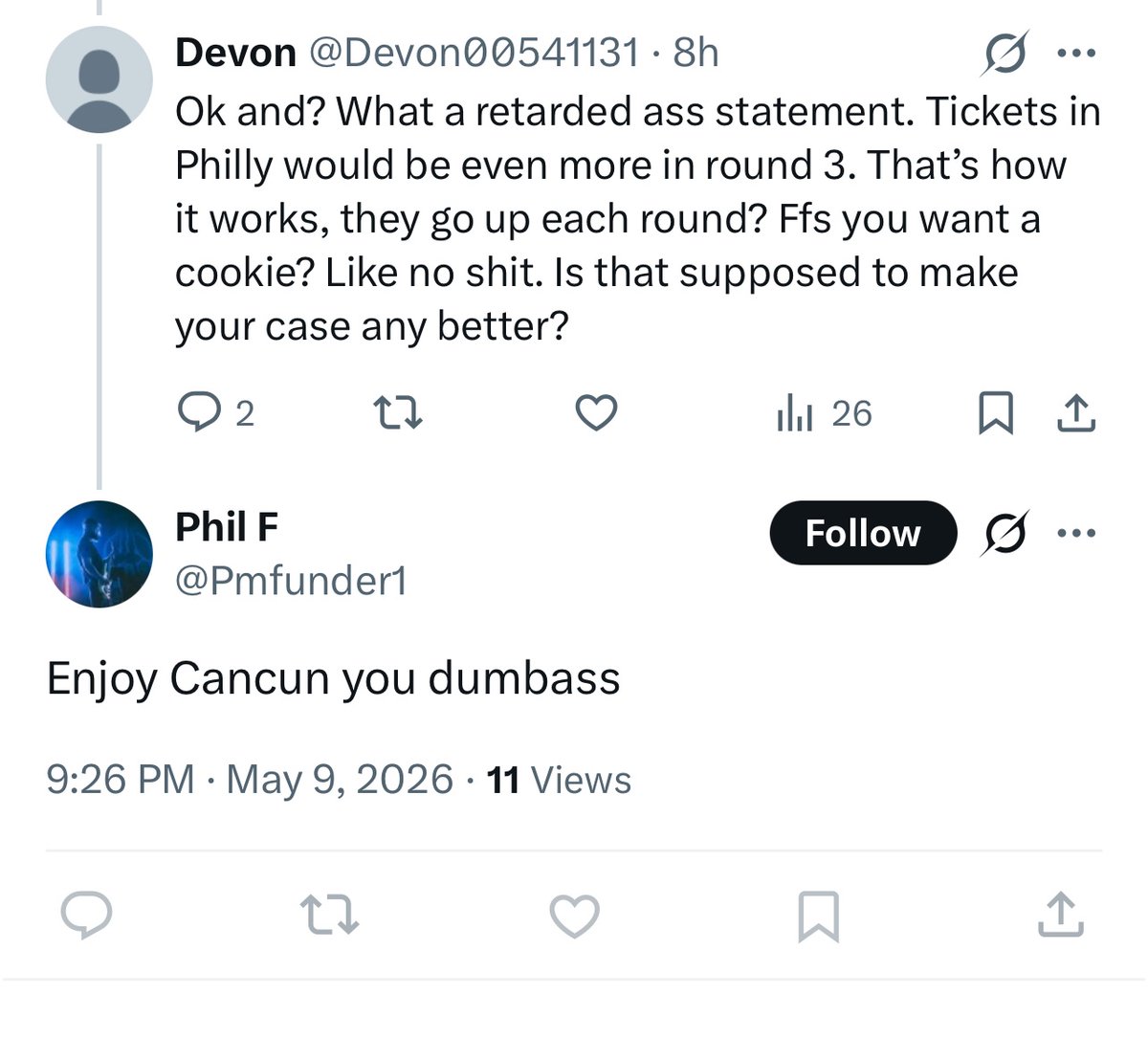 BascarOr's tweet photo. @Pmfunder1 @Devon00541131 @BowtiedPeak @Cory_Tucek Grow a pair little bitch boy. https://t.co/xmYLYz5VCn