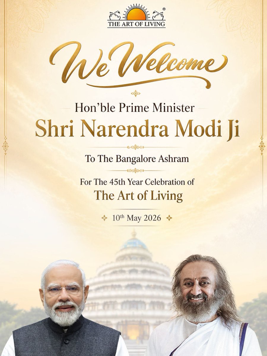 jgdpuneet's tweet photo. @Gurudev @narendramodi @ArtofLiving History is being written. @narendramodi at the @ArtofLiving international center to inaugurate Biggest ever Dhyan mandir with our beloved @Gurudev, 
 17th birthday of Gurudev Shri Shri Ravishankar and 45 years of Art of Living Vandematram 
 #Gurudev_Janmotsav # https://t.co/mJkKXZGXq9