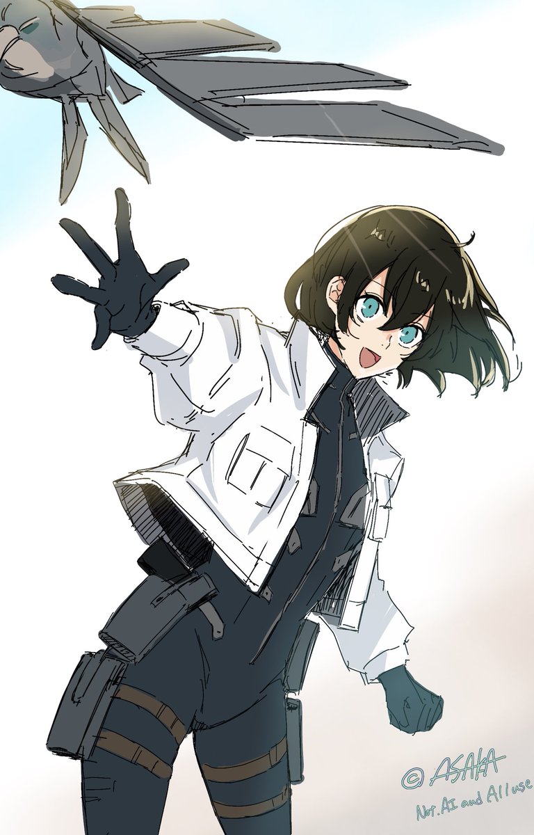 asaka_kaiju8's tweet photo. 水無瀬あかり／精神同調の適性🦅
出世株〜

#怪獣8号 FANART https://t.co/ZbBW1001MC