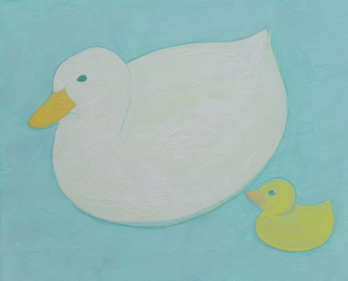 h_nsd_s's tweet photo. ｢ぷかぷか｣(2026)
F3号
麻紙に岩絵具、水干絵具

現在フリュウ・ギャラリーにて展示中の作品です。(5/19まで) https://t.co/Xqtartfoc1
