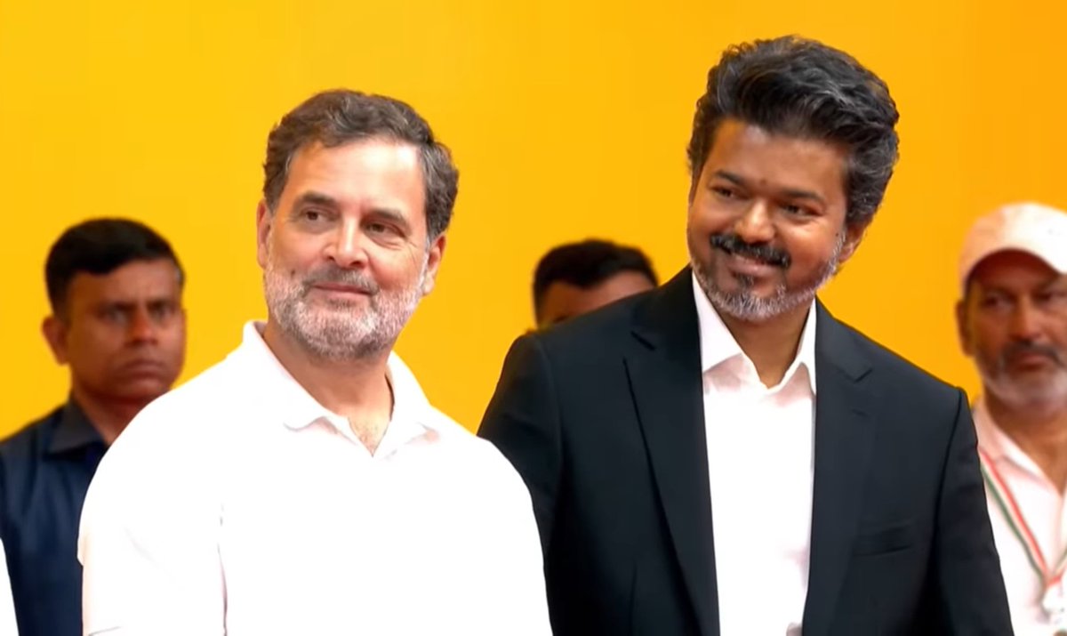 This isn’t just a picture… it’s a moment that fans and supporters will remember for years. ✨
#CmVijay #RahulGandhi #TVK #INC