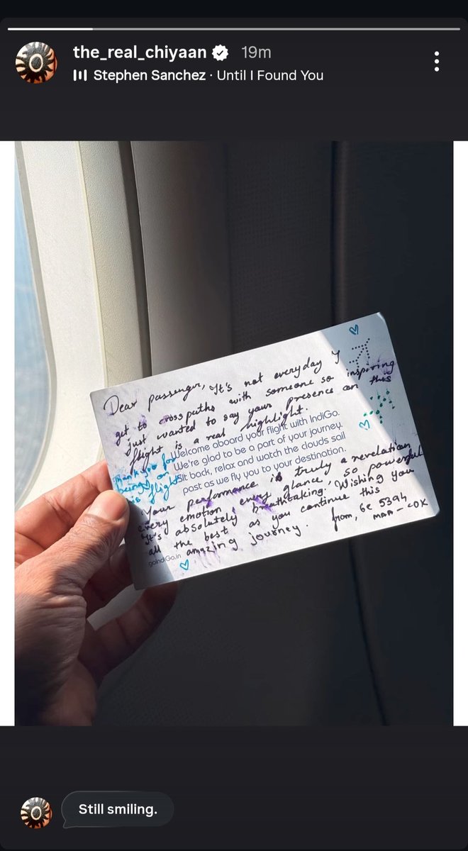The real performer gets treated right ✈️🔥
Love this sweet gesture from <a href="/IndiGo6E/">IndiGo</a> to @Chiyaan ❤️

#ChiyaanVikram