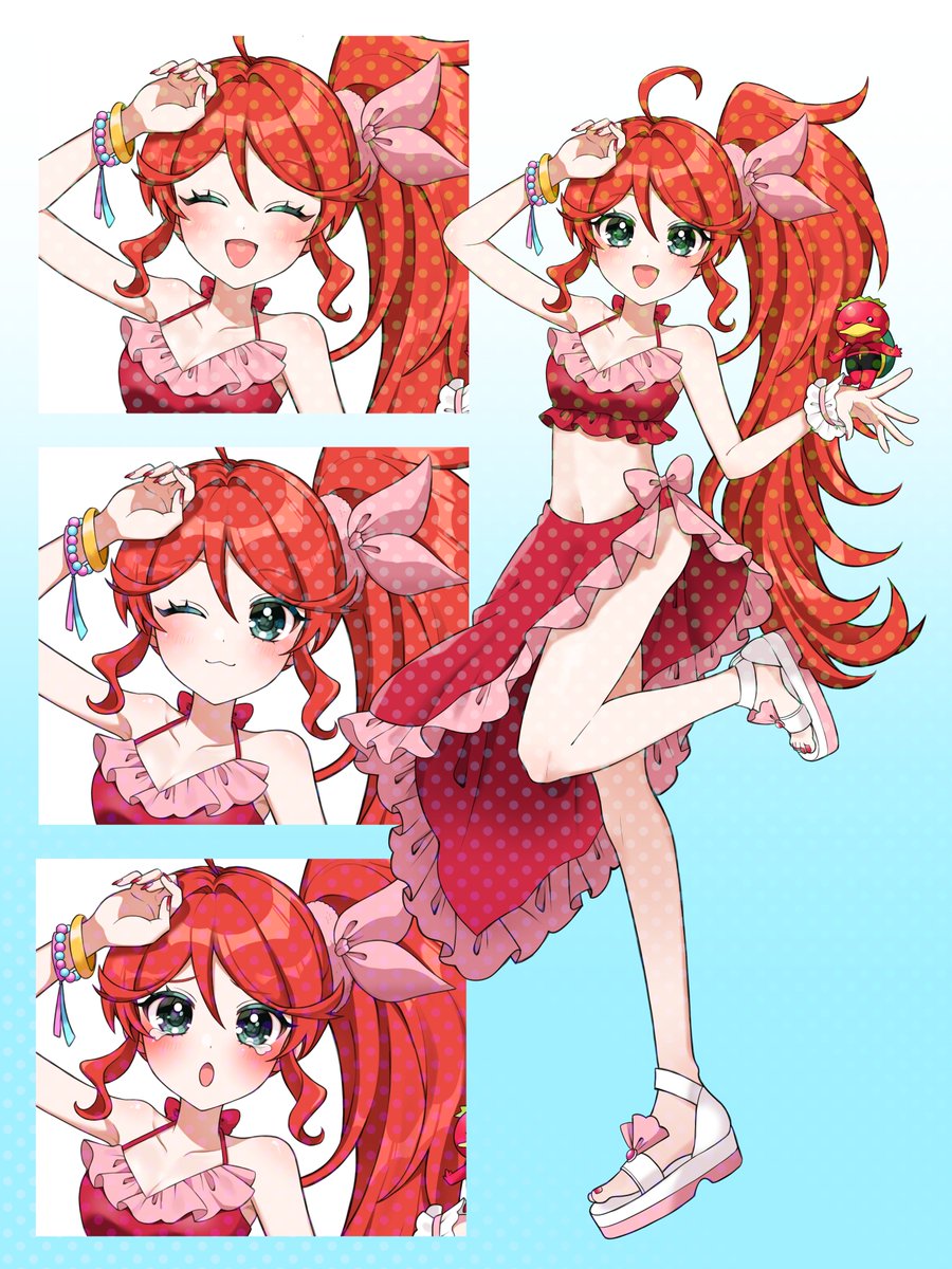 アニメキャラクター イラスト 赤い水着 水着マリン / たつ さんのイラスト - ニコニコ静画(イラスト)