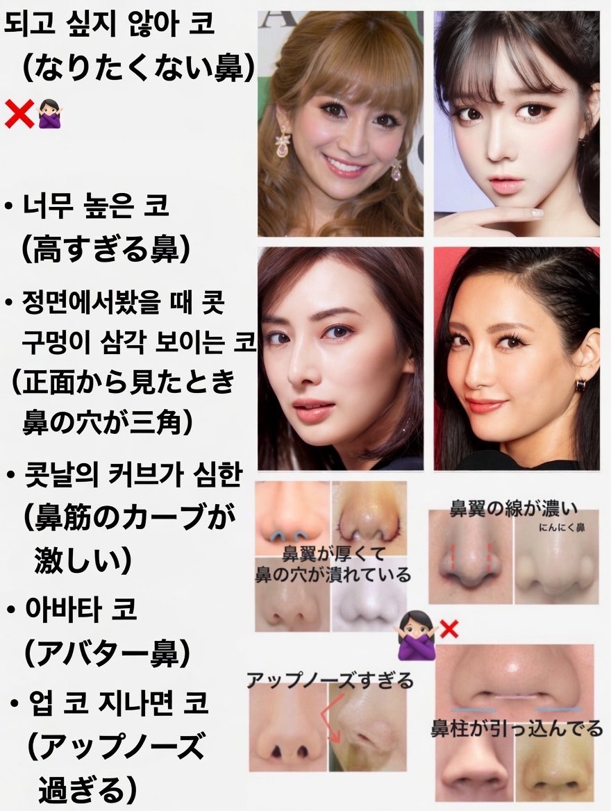 鼻整形の良医選び🏥鼻尖形成、鼻中隔延長、鼻フル、プロテーゼ、鼻翼縮小、小鼻縮小、貴族手術、人中短縮 tweet media