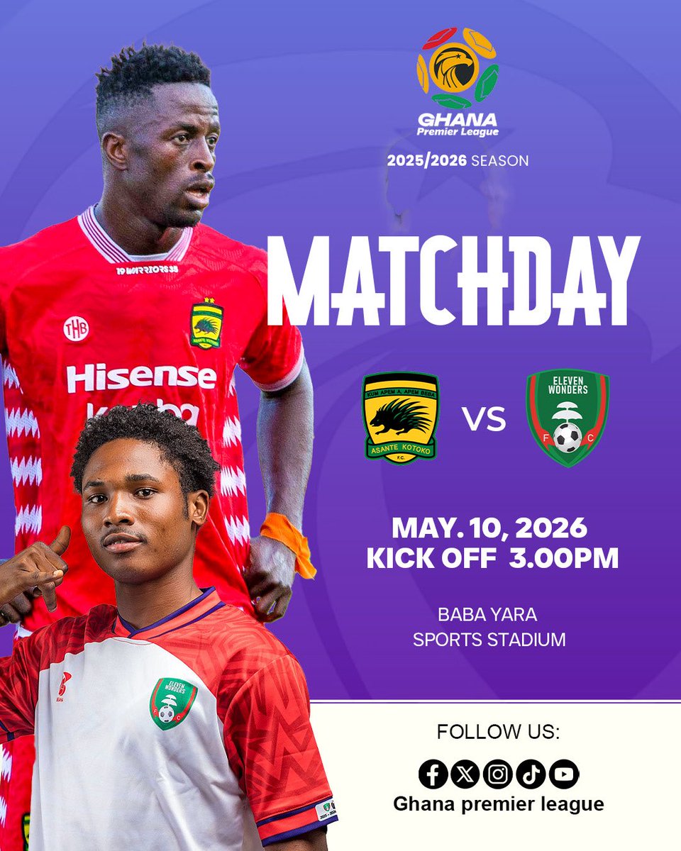 GhanaLeague's tweet photo. Action at Baba Yara. Asante welcome Eleven Wonders to the Garden City. 

Who wins?

#GPL #GPLMW32 https://t.co/I46tQ1QOQE