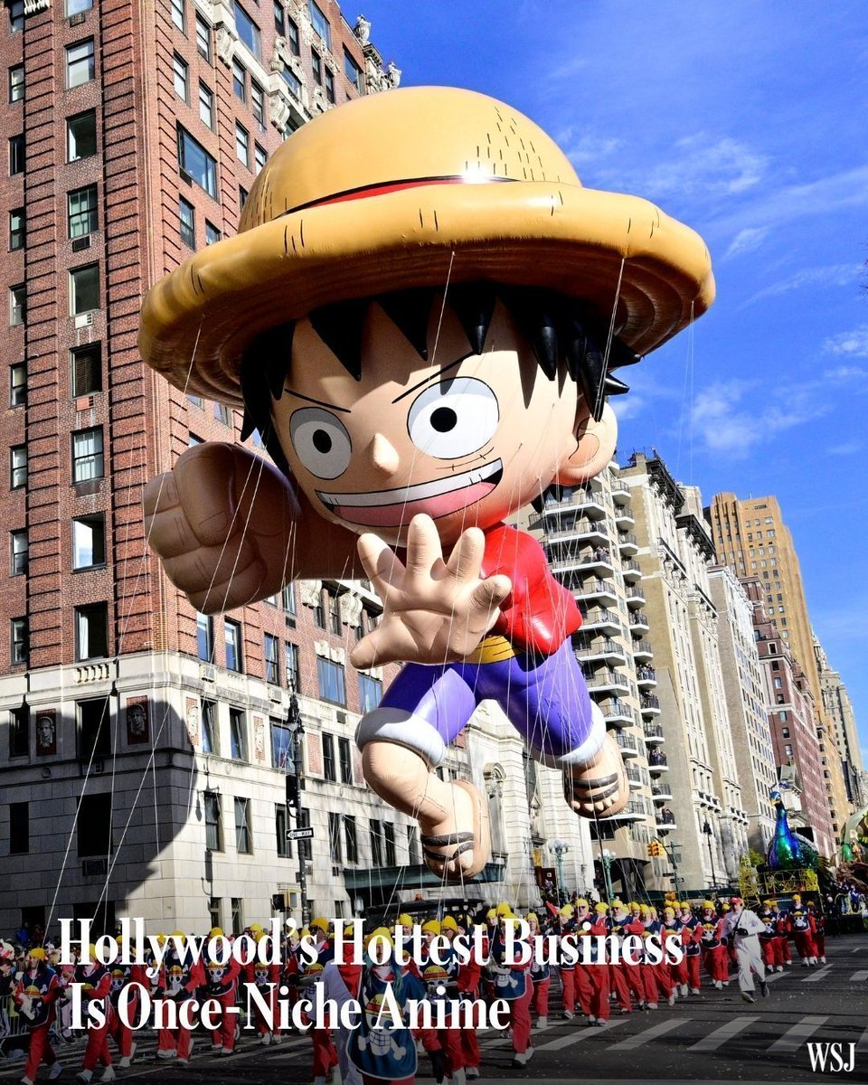 WSJが「ハリウッドで今一番アツいビジネスはアニメ」と報じた。市場規模$349億、2036年には$789億へ。Crunchyrollの有料会員は買収時の300万人から1,700万人超に。ソニーのKeith Le