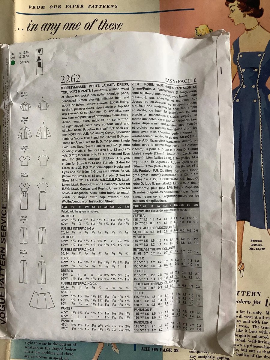 WatsonsVintage's tweet photo. NEW LISTING A FABULOUS #PlusSize #SewingPattern Vintage 2001 Uncut Easy Sew Vogue Pattern No 2262 Misses' Jacket, Dress, Top, Skirt and Pants - Ladies Sizes 18, 20 & 22 - Wardrobe Builder https://t.co/Kxc3LIjD9Z via @Etsy #Vogue #VintageVogue #EasySewPattern https://t.co/R7cN5nBth9