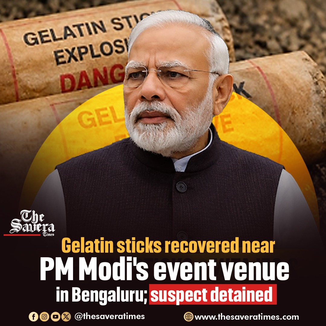 Savera_HP's tweet photo. Gelatin sticks recovered near PM Modi's event venue in Bengaluru; suspect detained
#PMModi #Bengaluru #GelatinSticks #SecurityAlert #BreakingNews #Karnataka #PMModiEvent https://t.co/iiwM6BRx7B