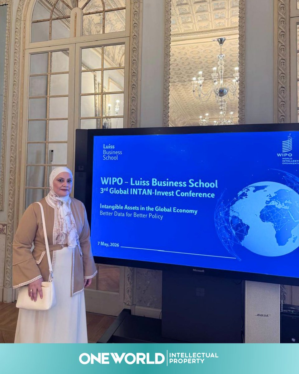 oneworldip's tweet photo. We are honored by the participation of our Patent Examination &amp; Analytics Manager, Ms. Khawla, in the Global INTAN-Invest Conference 2026, alongside distinguished representatives from WIPO, Luiss Business School, the European Investment Bank, and IP leaders from around the world. https://t.co/BNp7UucplY