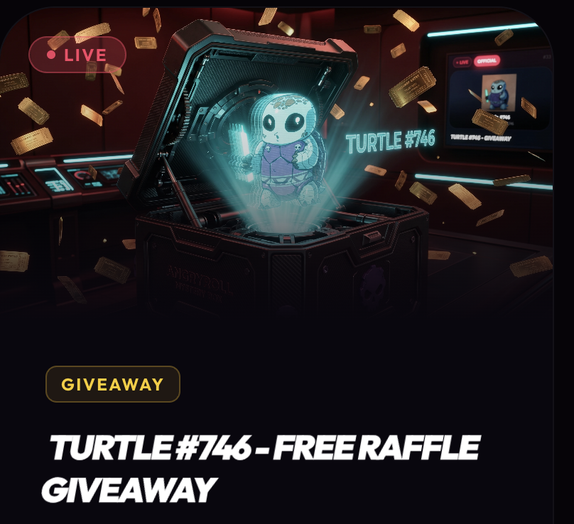 angryroll_hbar's tweet photo. 🎉 FREE @TimelessTurts NFT Giveaway 🐢
Open to everyone - first come, first served!
How to participate:

1.Retweet + Follow us and @TimelessTurts
2.Tag 2 friends
3.Join our Discord: https://t.co/jvLQuxl5Ri
4.Claim your spot at:: https://t.co/bciHIx83uN

✅ Once you’re done, just wait for the list to fill up.
Eligible wallets will be able to mint turtle raffle tickets for only 0.1 HBAR.

Good luck! 🚀

#Hedera #WhereHederaPlays #Web3 #Crypto #Hashgraph $HBAR #Giveaways #NFTs