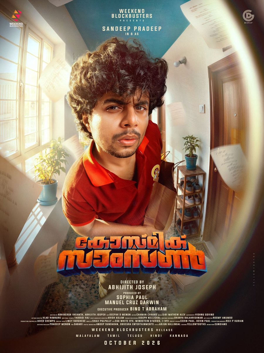sidOffcl's tweet photo. First Look of #CosmicSamson unveiled 🔥👊

After Eko and Padakkalam, expectations are high for #SandeepPradeep once again ❤️

October 2026 👍 https://t.co/c5ItYh0ygE