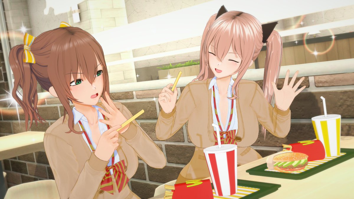 今日はそっくりさんの奢りらしい🍔🐮🍟
ひよこ豆さんからSDお借りしました🙇
#コイカツ学生部