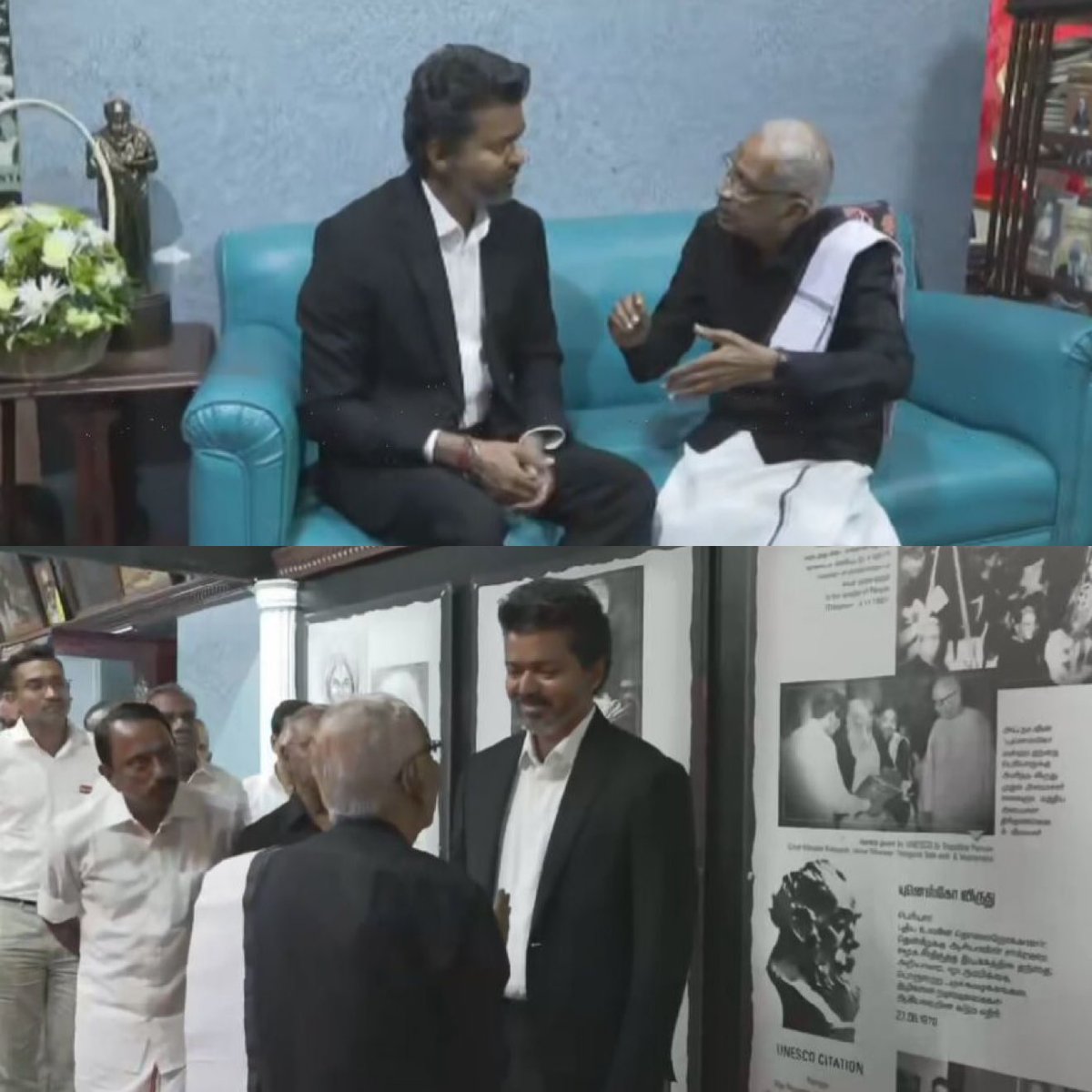 saijegadheeshh's tweet photo. விஜயை மிகவும் கீழ்த்தரமாக தொடர்ந்து விமர்சித்து வந்தார் கி வீரமணி. 

ஆனால் இன்று அவரையே சந்தித்து வாழ்த்துக்களைப் பெற்று இருக்கிறார் விஜய். மேன்மக்கள் என்றும் மேன்மக்களே ❤️ https://t.co/5fTlQOT2WH