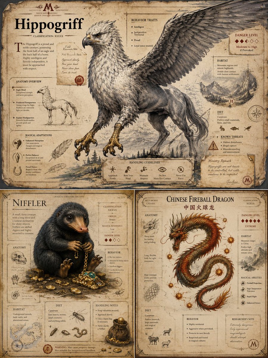 Magical Creature Bestiary Plates