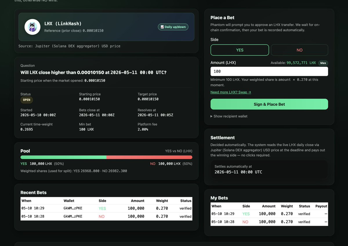 linkhash11235's tweet photo. What do you think?
Chance to win some $LinkHash
https://t.co/Bkr0X0ceC6
Also, some updates will take place today and I will let the community know.
#predictionmarket #solana #linkhash https://t.co/48msxpFms6