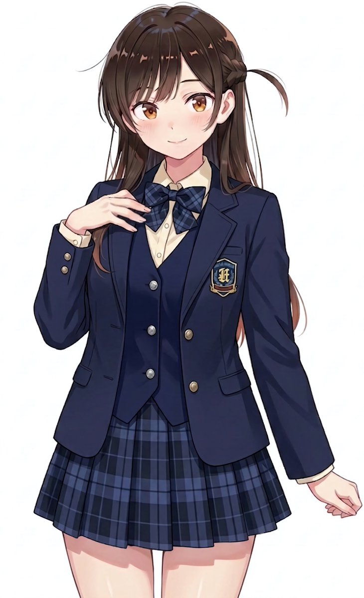 千鶴姫に、私が高校生のときの制服を着てもらいました #かのかり