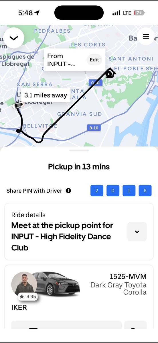 AshleyClemm's tweet photo. #uber Iker toyota corolla plate 1525-mvm did not move from 5:37-5:54AM had not intention of picking me up and tried to force me to cancel so i’d pay a cancellation fee. stop enabling scammers by making it impossible to contact you because the ride isn’t listed in my app https://t.co/xGo8GqOGwx