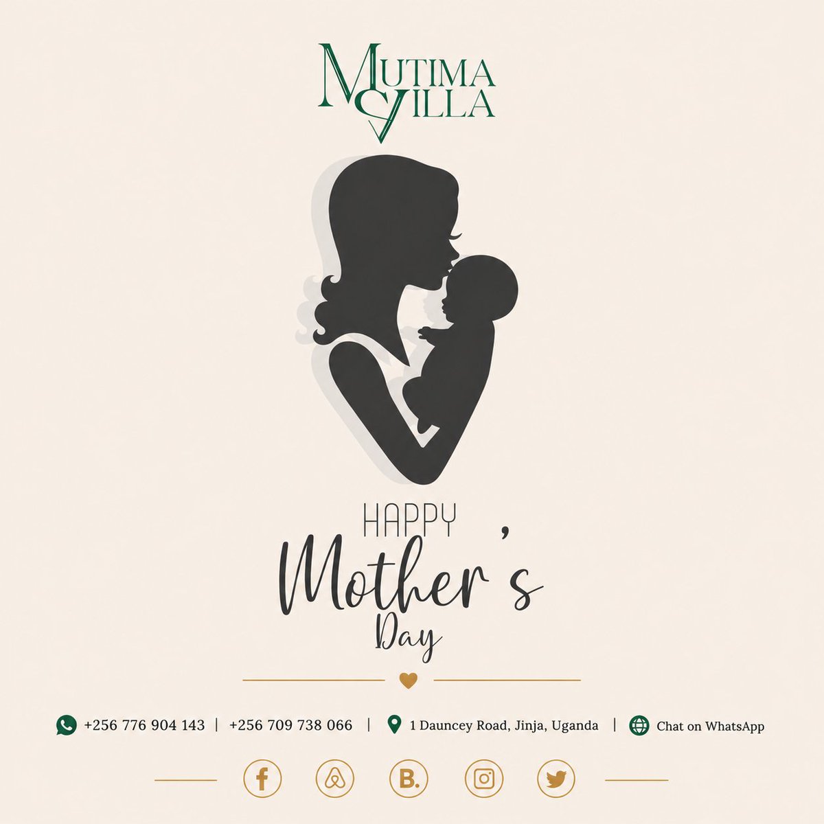mutima_villa's tweet photo. Happy Mother’s Day to all mothers and mothers-to-be 💛
Thank you for the love, strength, warmth, and care you bring into the world every day 🌿
Today we celebrate you.
– Mutima Villa 💚

#HappyMothersDay #MutimaVilla #MothersDay #JinjaUganda https://t.co/TrIp16vvoS
