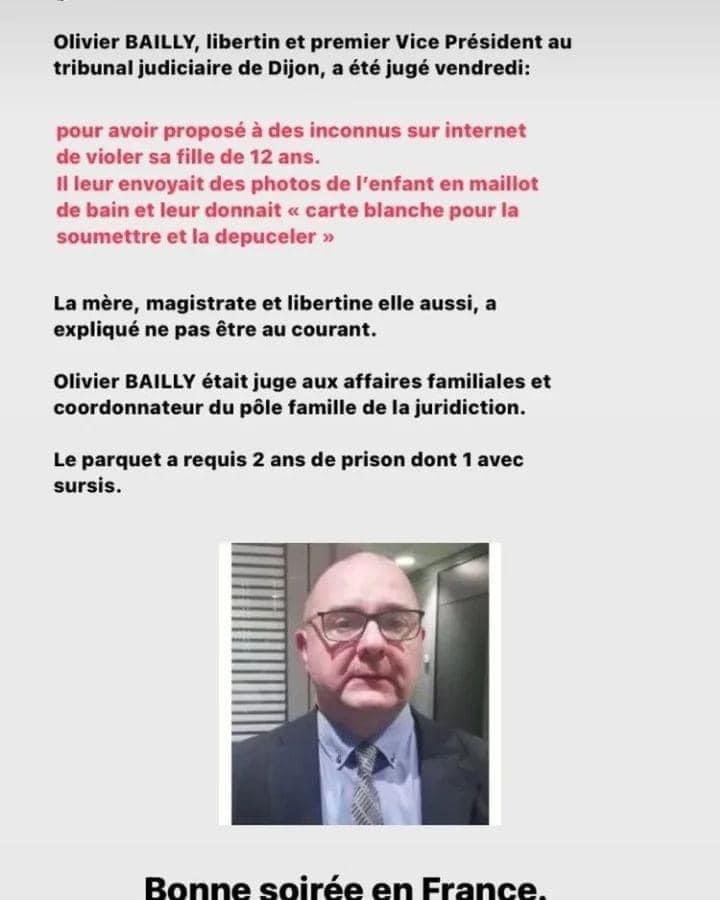 <a href="/platinium230/">gay patriote🇮🇹🇫🇷</a> quand vous lisez ce "fait divers" !!🤢🤮
le système judiciaire lui-même est gangréné !!
un juge aux affaires familiales !! lui même pédophile !!