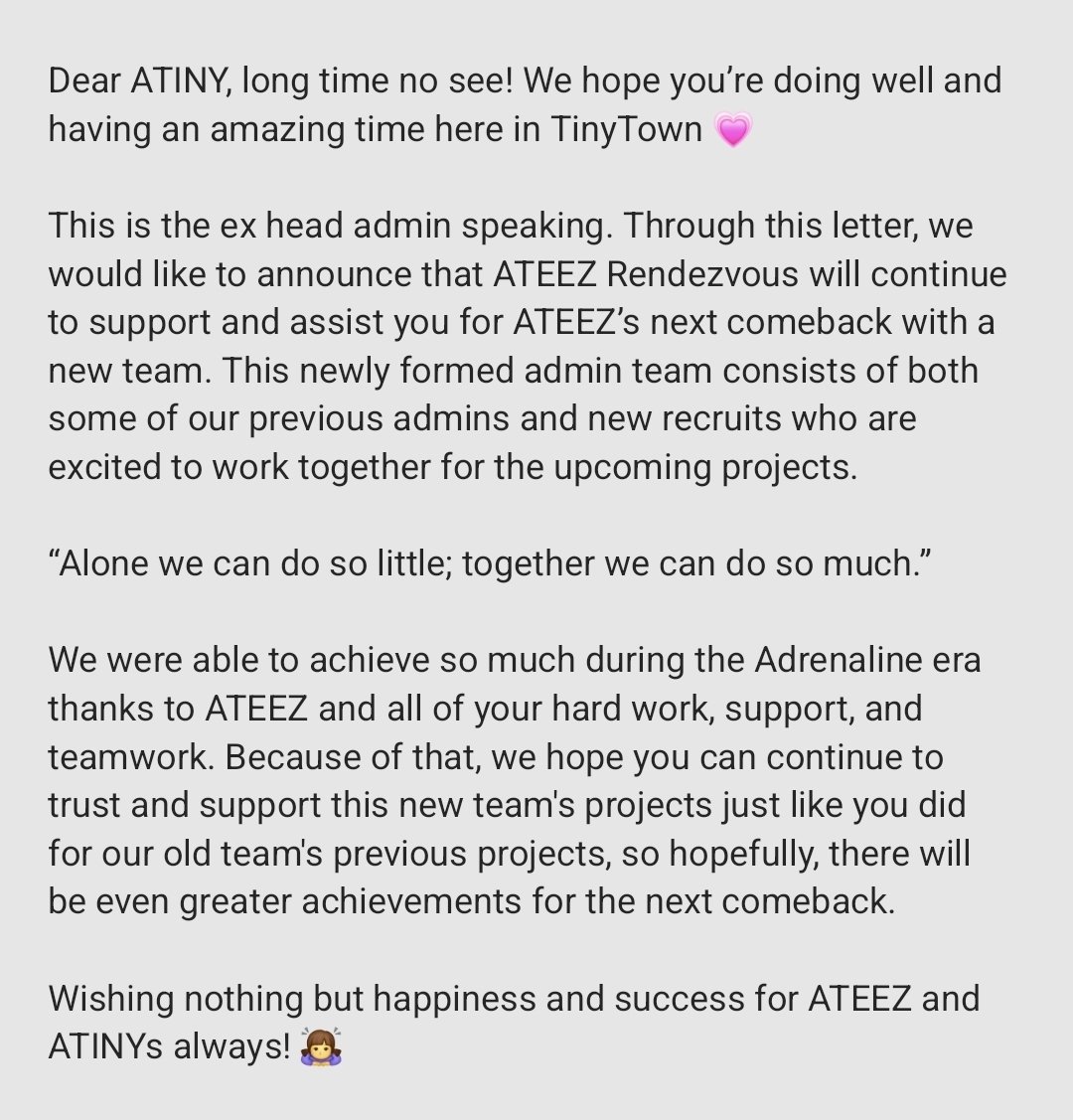 Hello Atiny!
ATEEZ Rendezvouz new team will soon begin preparing for the next comeback project. Please stay tuned ✨️