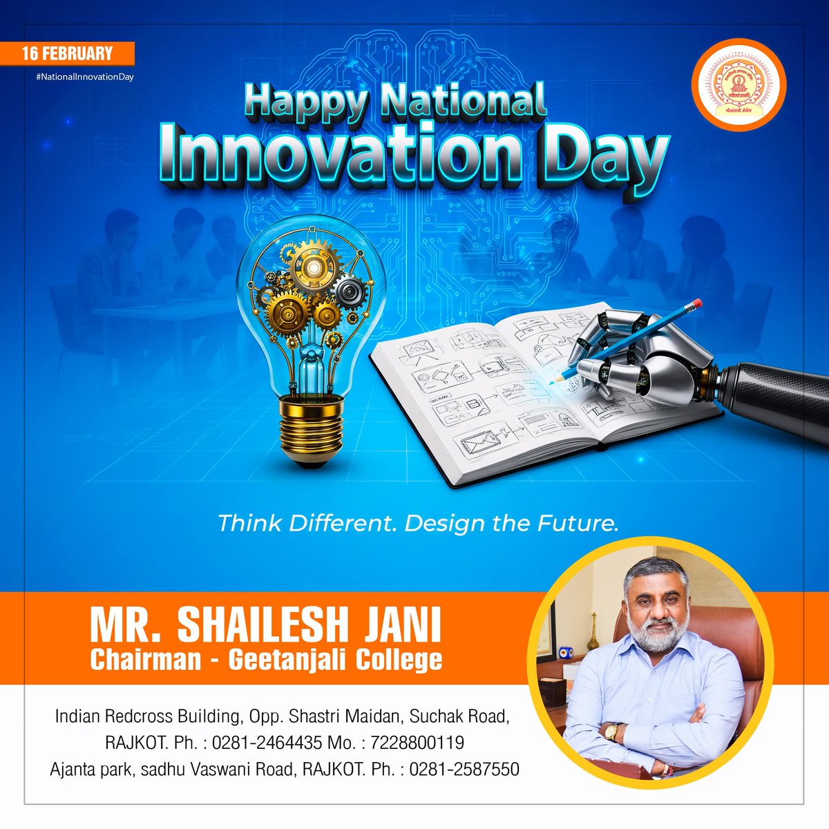 geet_college's tweet photo. 𝗡𝗮𝘁𝗶𝗼𝗻𝗮𝗹 𝗜𝗻𝗻𝗼𝘃𝗮𝘁𝗶𝗼𝗻 𝗗𝗮𝘆 !! 💡✨

Celebrating the power of ideas, creativity, and young minds shaping the future. 

#NationalInnovationDay #EducationForFuture #InnovateToday #FutureLeaders #CreativeMinds #STEMEducation #YoungInnovators #LearnCreateLead https://t.co/PFtKI6BEuF