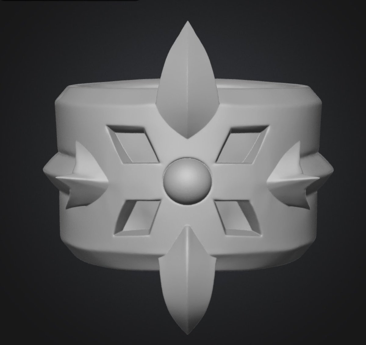 silver_si1ver's tweet photo. アニメの提供バックに出てきたリングのCG画像をAIで文字消し→AIで画像から立体データを作成→自分で倍率を変えて指に合うように調整→外注で出力・鋳造・仕上げして完成したもの。

ほぼAIと外注任せだから綺麗ではあるが、自分で作ったものとは言い辛い。 https://t.co/UH1XXoRmNv