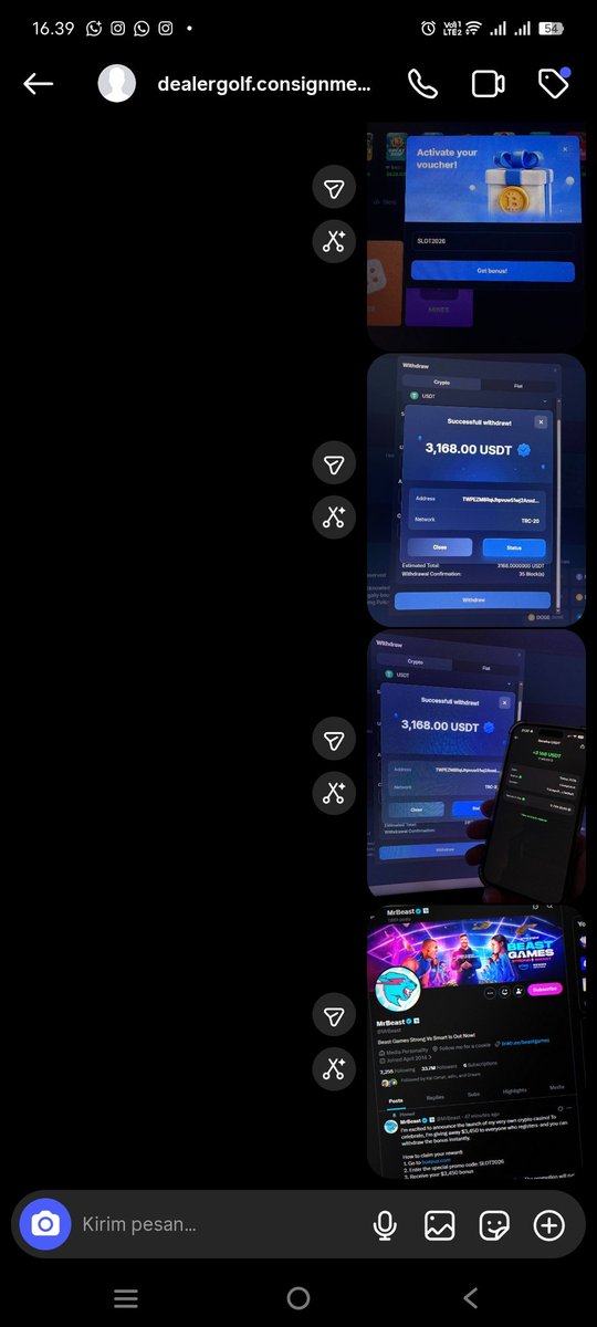 imobser's tweet photo. What are you doing, asshole? @MrBeast 
Why are you sending spam messages using my account, damn it? https://t.co/e3kF7mBrCk