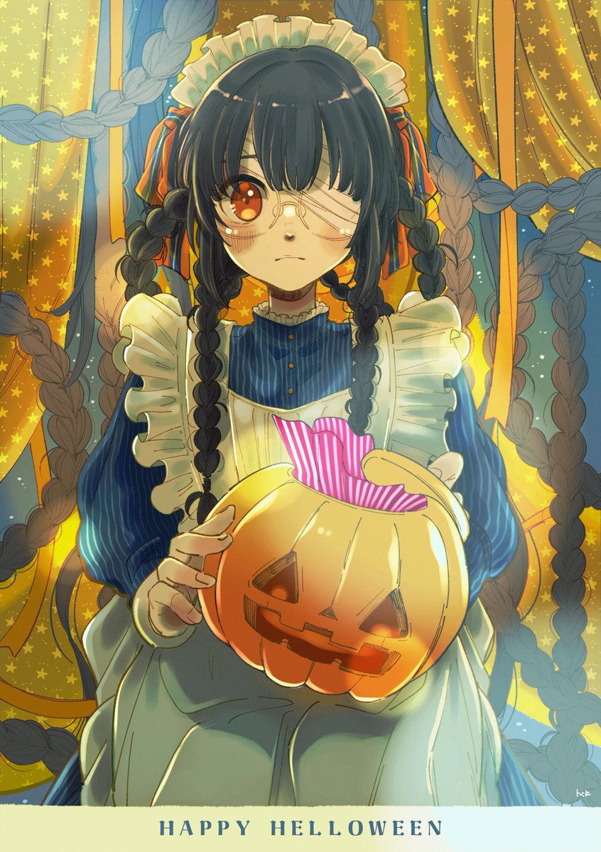ハロウィンに描いたやつです🎃 #メイドの日