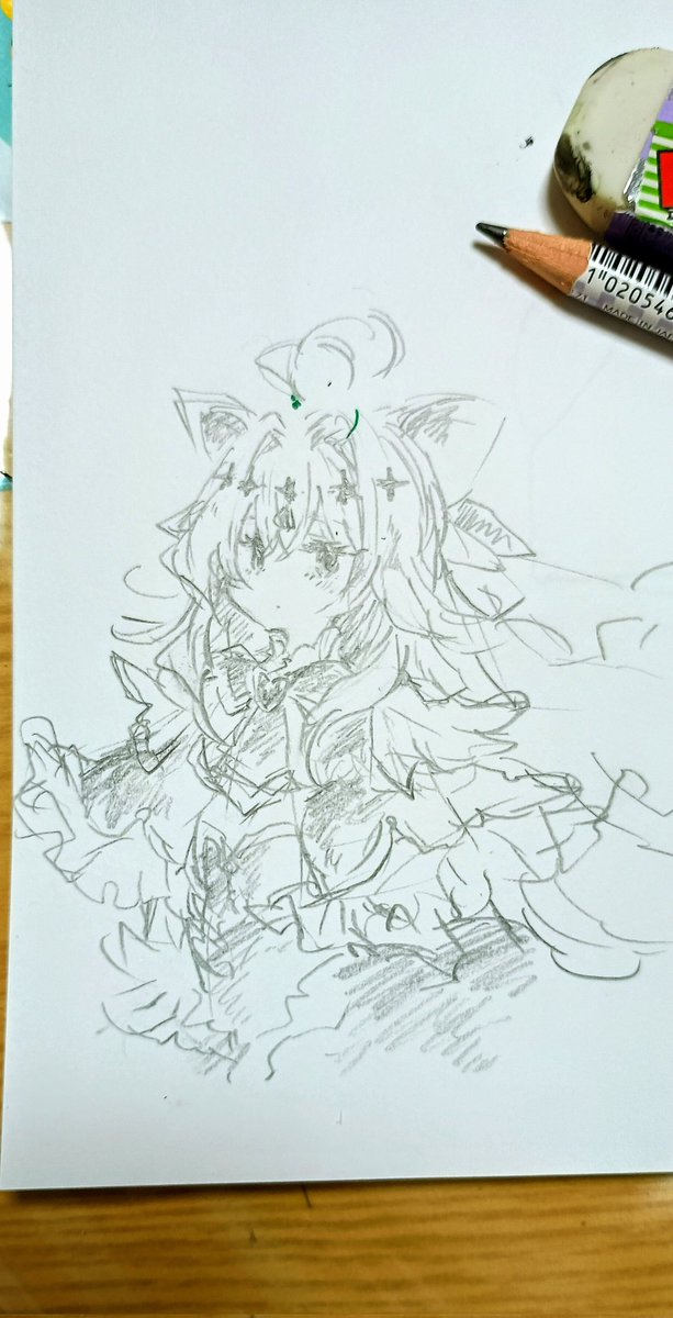 こちらは資料（なんかのチラシ）を見せて貰いながら描いた方です。
この子可愛いね✨️
x.com/i/status/20533…