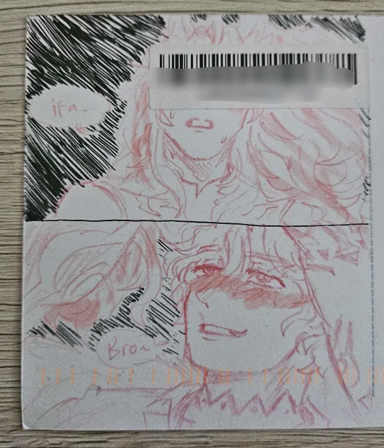 riceppang's tweet photo. I've sent an #ifaron art via postcard and they CENSORED IT????? 😭 https://t.co/J5EYdxfoOk