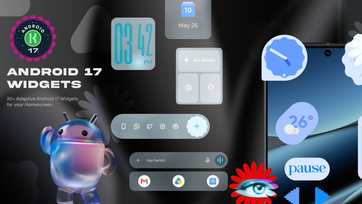 thekustomapps's tweet photo. @ShishirShelke1 Man, that frosted blur leak for Android 17 is so clean!🔥 We got way too impatient waiting for the update, so we just made a widget pack that gives you the exact same look right now. Try it out early if you want that vibe: https://t.co/0qIhzd59ar #Android17 #AndroidCustomization https://t.co/HlFWjKRbNn