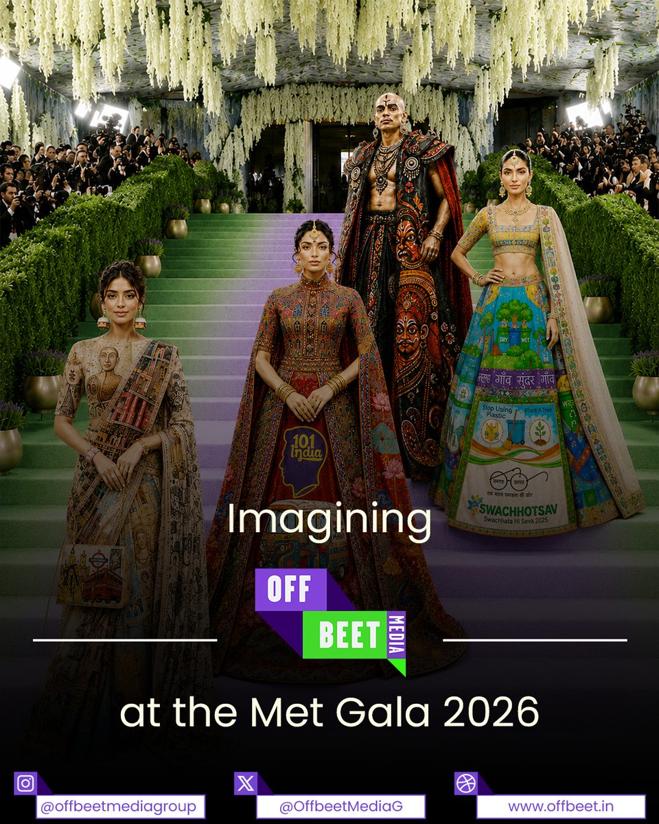 OffbeetMediaG's tweet photo. Reimagining the Met Gala, the Offbeet way. 🎭  From cinema and street art to culture and storytelling  our projects turned into couture.  

#MetGala #OffbeetMedia #Storytelling #IndianCulture #CreativeDirection https://t.co/BGN94pkTfB