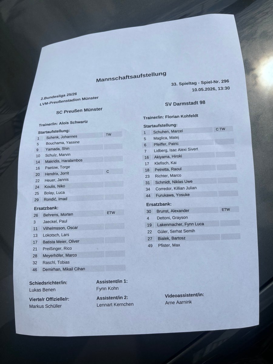 BILD_PREUSSEN06's tweet photo. So starten die #Preußen ins wahrscheinlich letzte Heimspiel einer insgesamt verkorksten #Zweitliga-Saison. #scpd98 https://t.co/SLUPHqXfzq