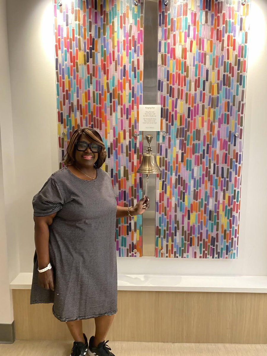 I don’t know if yall care or not but my Mommy rung the bell today 🙌🏾😭