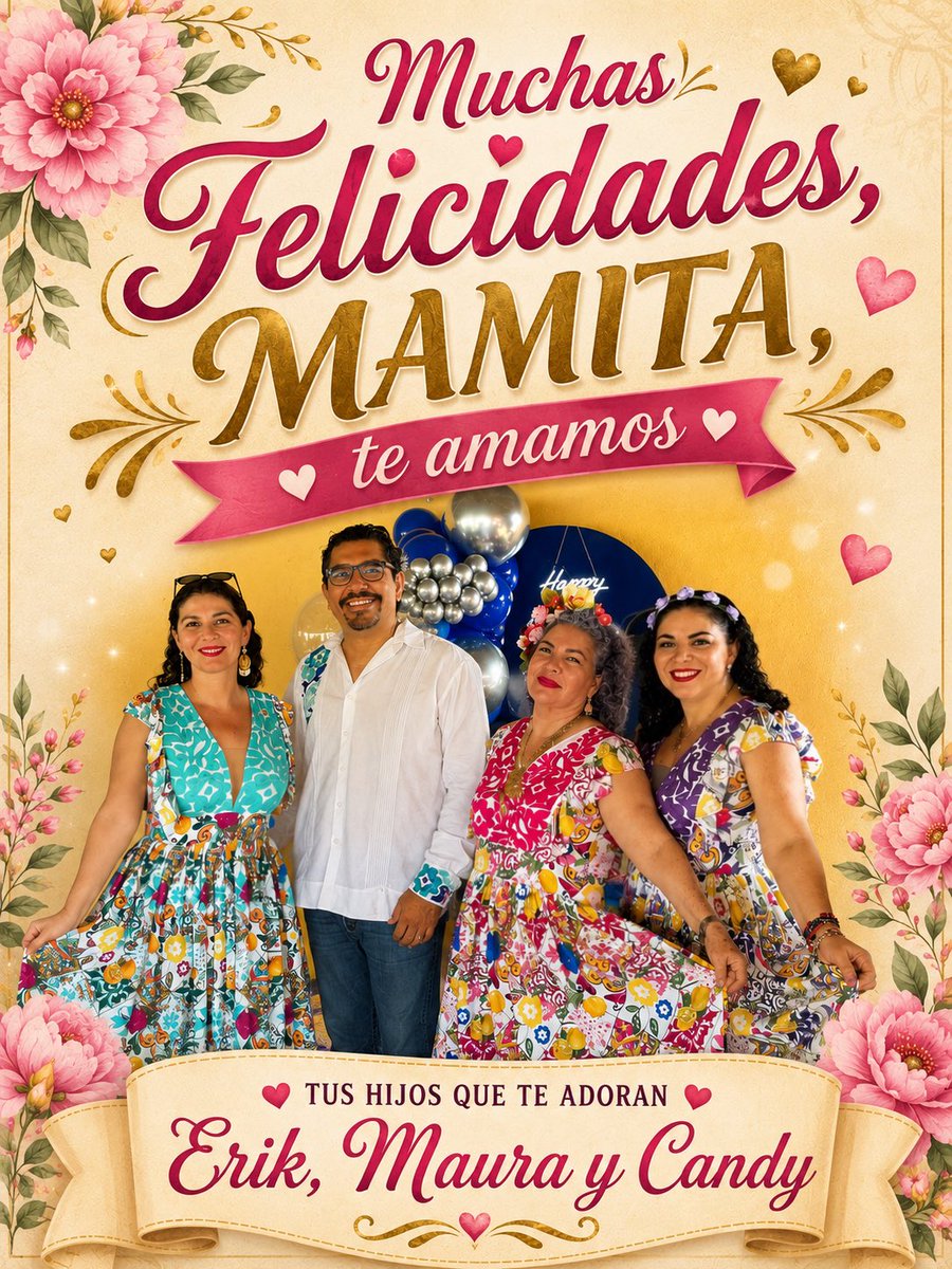 Maura_Arredondo's tweet photo. Mi reina hermosa @DulceMaMoreno #TeAmamos tus hijos @arremo77 @Candy_Arredondo y la chata!! 
#LaMejorMamáDelMundo
#DíaDeLasMadres 
#TeVoyAmarHastaMorir https://t.co/WbZlLw60ii