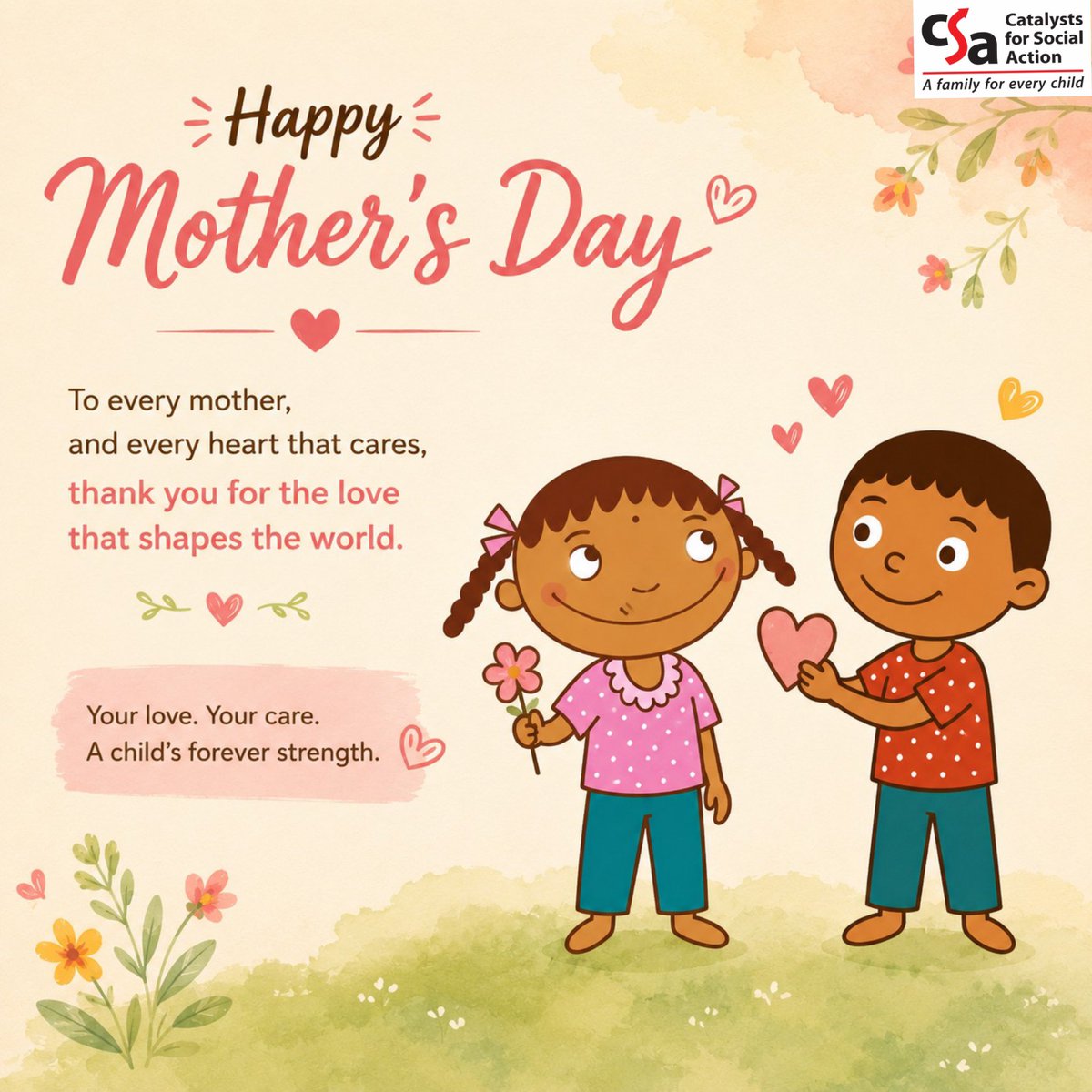 Catalysts4SA's tweet photo. Today, we celebrate every mother, caregiver, and nurturing heart. 💛

A little care, reassurance, and simply showing up can change a child’s world.

This Mother’s Day, we honour the warmth, strength, and kindness that help every child feel seen, supported, and loved. 🌸 https://t.co/yW05wiUhu2