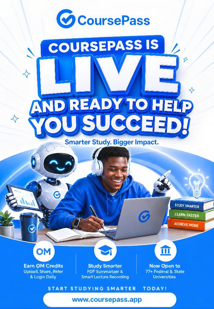 coursepass_app's tweet photo. Are you a university student who wants to excel in your academics?

Join coursepass today!!

https://t.co/dY7NqpCqYn https://t.co/sIOlhz1ti7