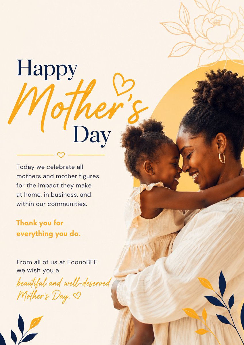 EconoBEE's tweet photo. Today we celebrate the strength, care, and resilience of mothers everywhere.

Happy Mother’s Day from EconoBEE.

#MothersDay #EconoBEE #WomenWhoLead https://t.co/opgkojr6BD