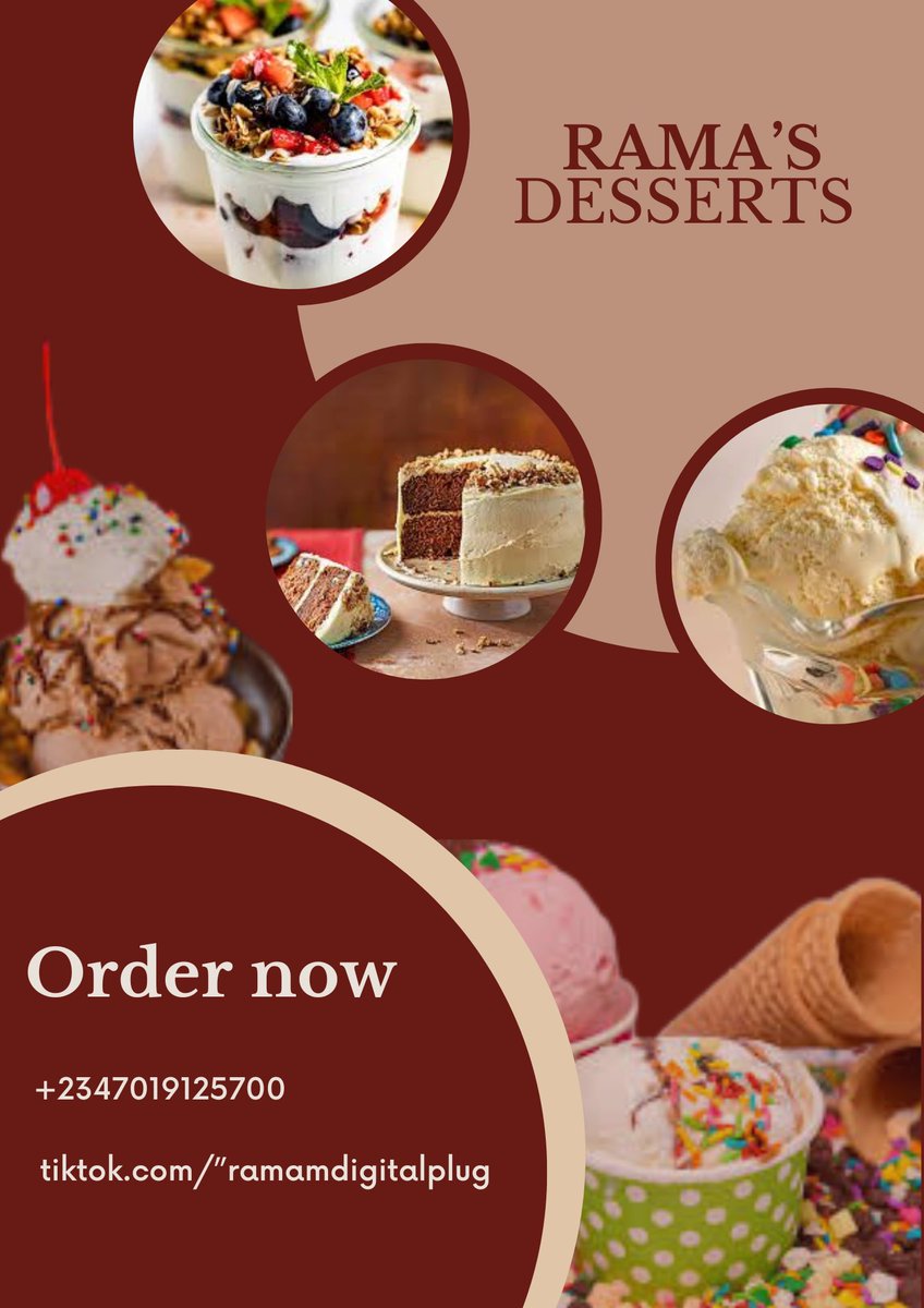 Tobyrama202's tweet photo. Simple, clean, and eye-catching dessert flyer designed to make your brand look irresistible 🍰✨

Good designs don’t just look nice — they attract customers.

Need flyers for your business?
#Ramadigitalplug https://t.co/eZGkB7Wagc