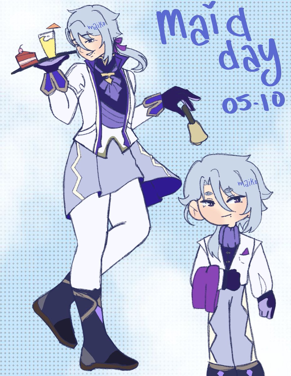 _minikoo_'s tweet photo. 🍰🧋 Maid Ayato at your service

#GenshinImpact #Ayato https://t.co/ykq1Cnzv9L