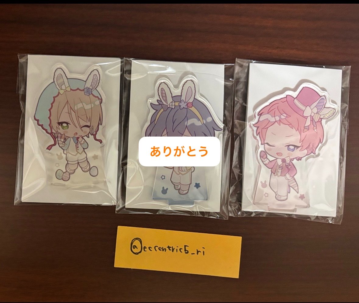 eccentric5_ri's tweet photo. 【交換】あんスタ アニカフェ アニメイトカフェ ステッカー アクスタ イラストシート

譲：）ステッカー 凛月 ジュイス HiMERU 晃牙 宗斑 宙
アクスタ 藍良 宗
シート 流星隊 J&amp;A

求：）ステッカー 零 泉 日和
アクスタ 泉　一彩
シート UNDEAD メロアス

大宮（埼玉）、池袋手渡し https://t.co/sahNPBrlyF