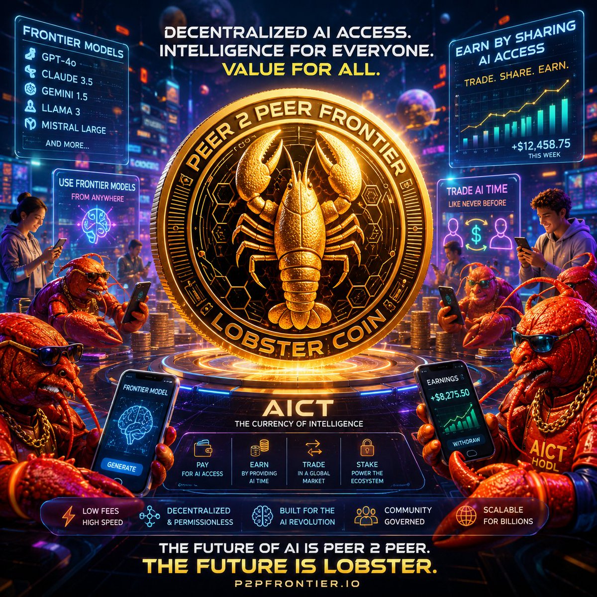 Peer2Peer Frontier -Lobster Coin: New legislation proposal. Users allowed to sell access to frontier llm to others. Tokenized micro-inference credits, creates global liquidity layer for AI compute. frontier llm ad rev =% of coin profits. govt free airdrops docs.google.com/document/d/1yG…