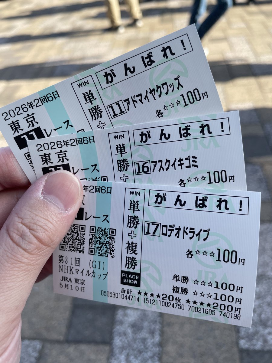 馬券内来てる馬の応援馬券はコンプしてんだが真面目に当てに行った方は