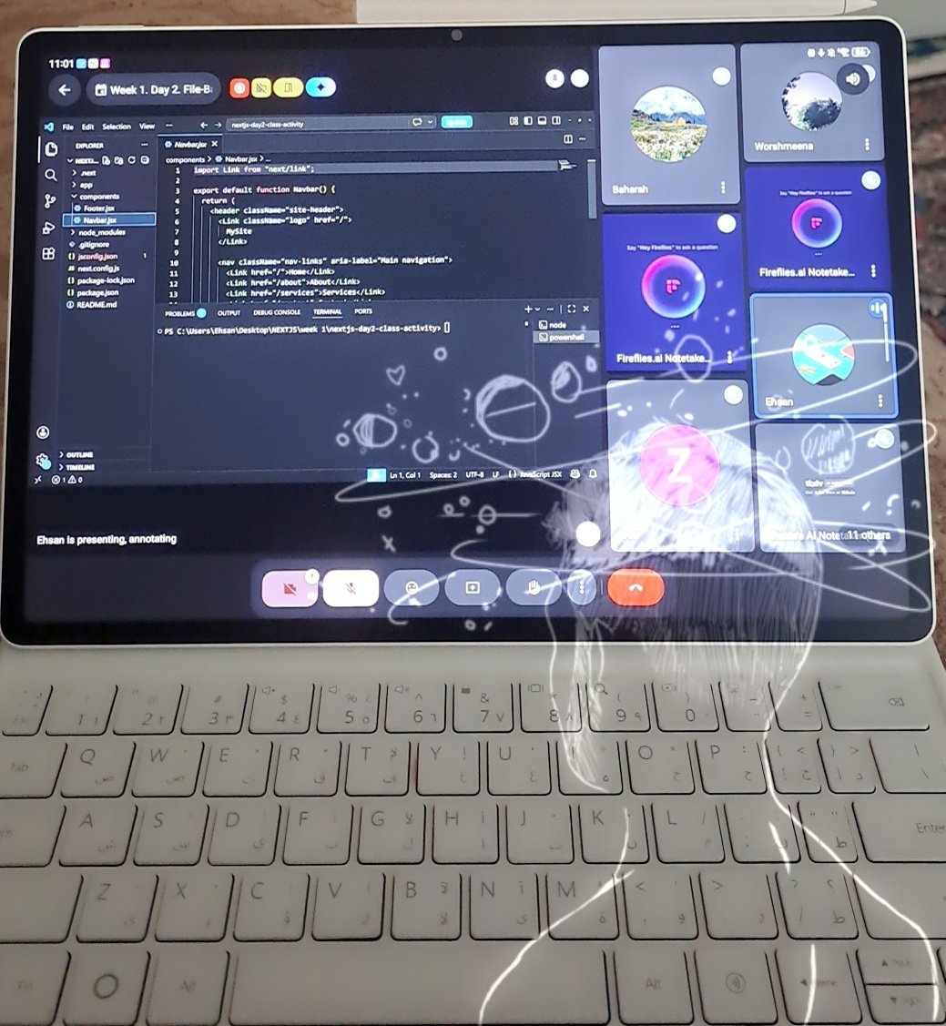 Zahrana70554346's tweet photo. Happy to start #Next.js! 
الحمدلله 💻✨
@E_Ehrari @CodeToInspire @f_forough 
#webdev #front_end #coding https://t.co/wB1PgfcJAz